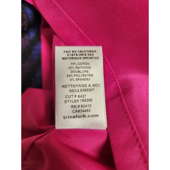 Trina Turk Red & Black Stripe Rico Striped Mini Skirt Multicolor Size 4 - Picture 9 of 9